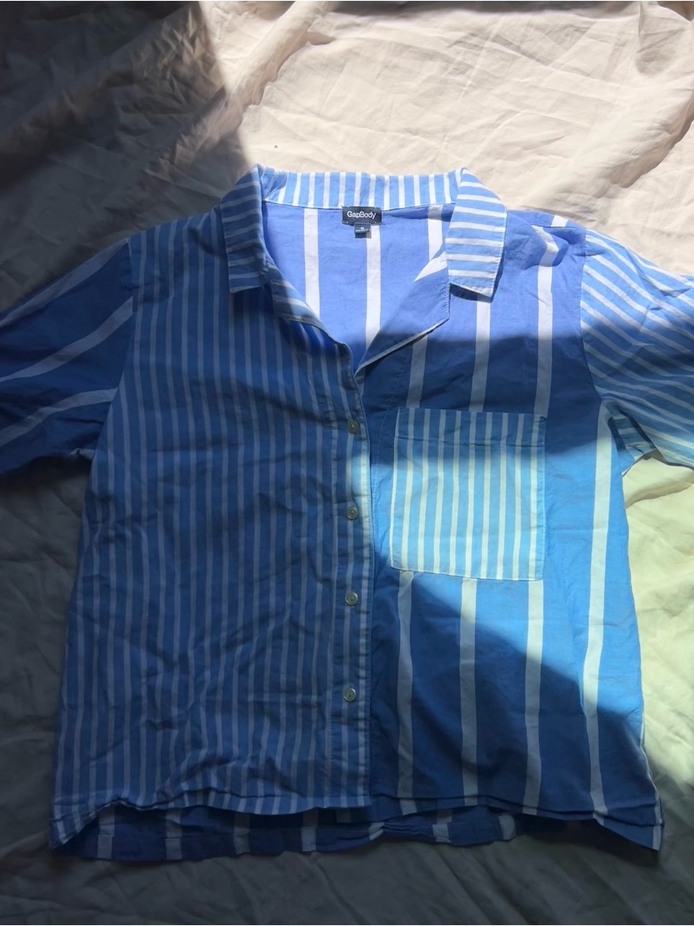 Blue Striped Button-Up Shirt
